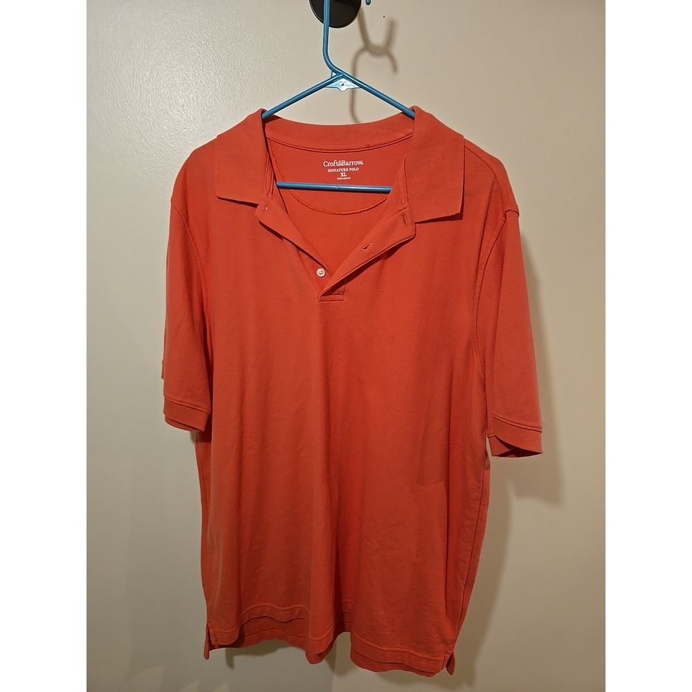 Croft & Barrow Signature Polo Shirt‎ Mens XL Coral Colored